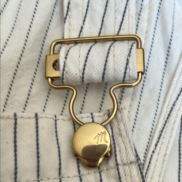 Madewell Overalls XS Oversized Ecru pinstripe - Picture 7 of 10